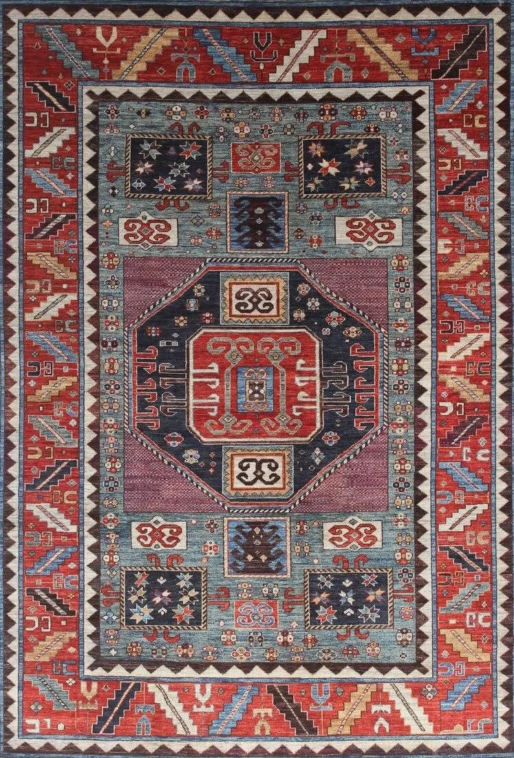 6x9 Kazak Afghan Tribal Rug