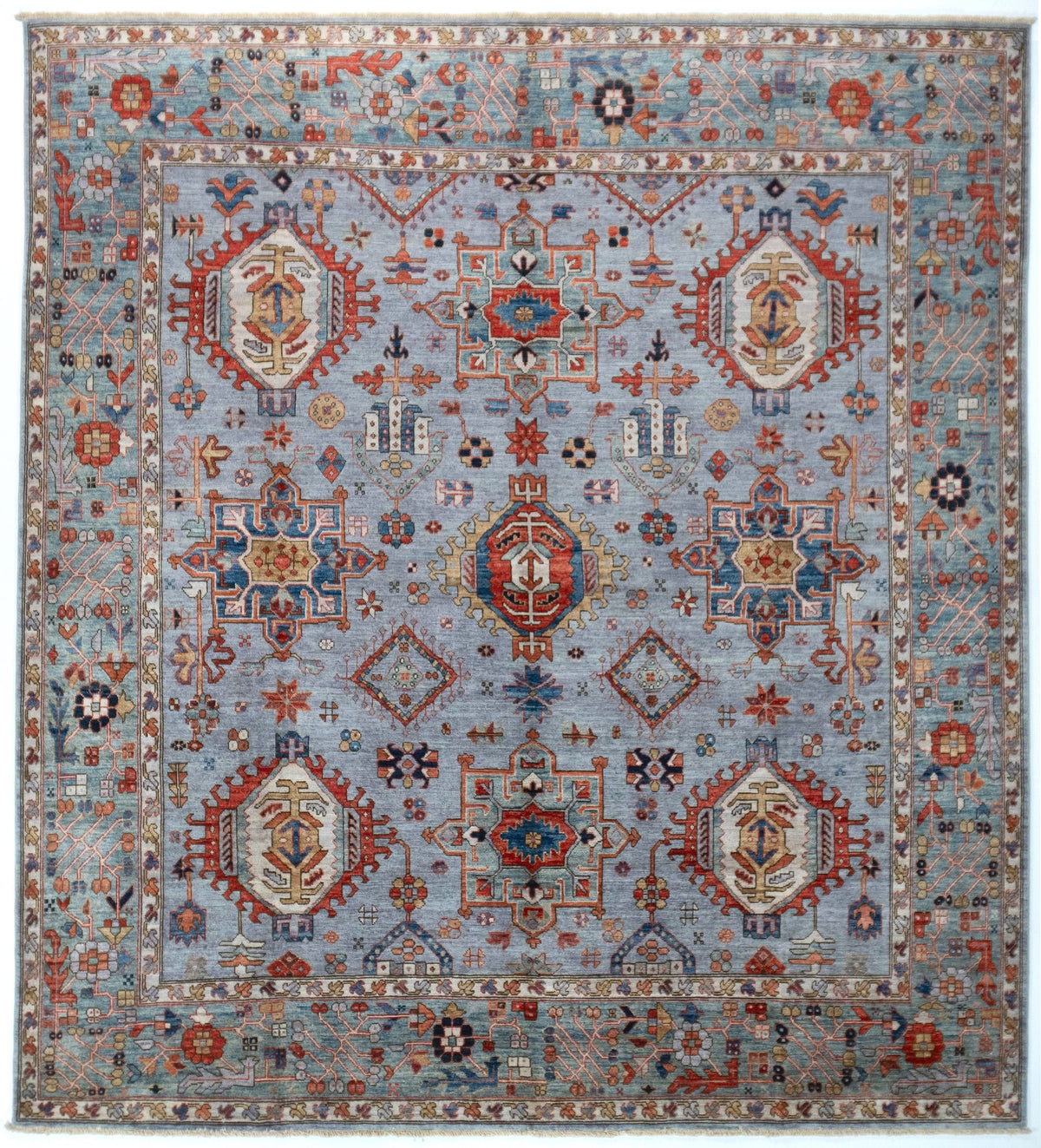 Square Karajeh Indian Tribal Rug