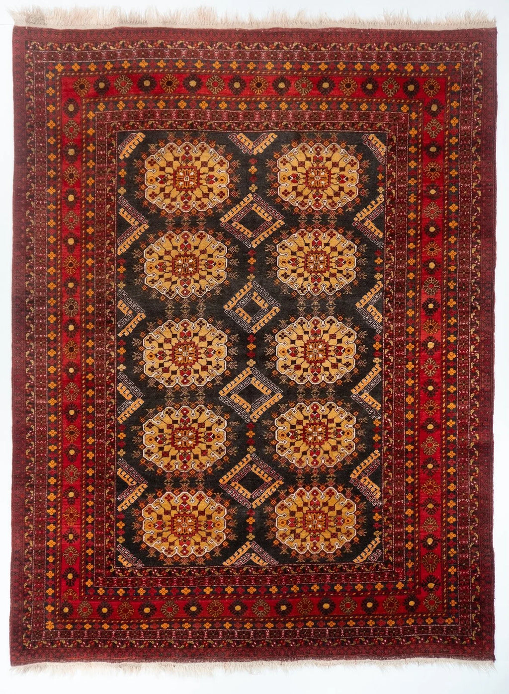 8x10 Turkmen Afghan Tribal Rug
