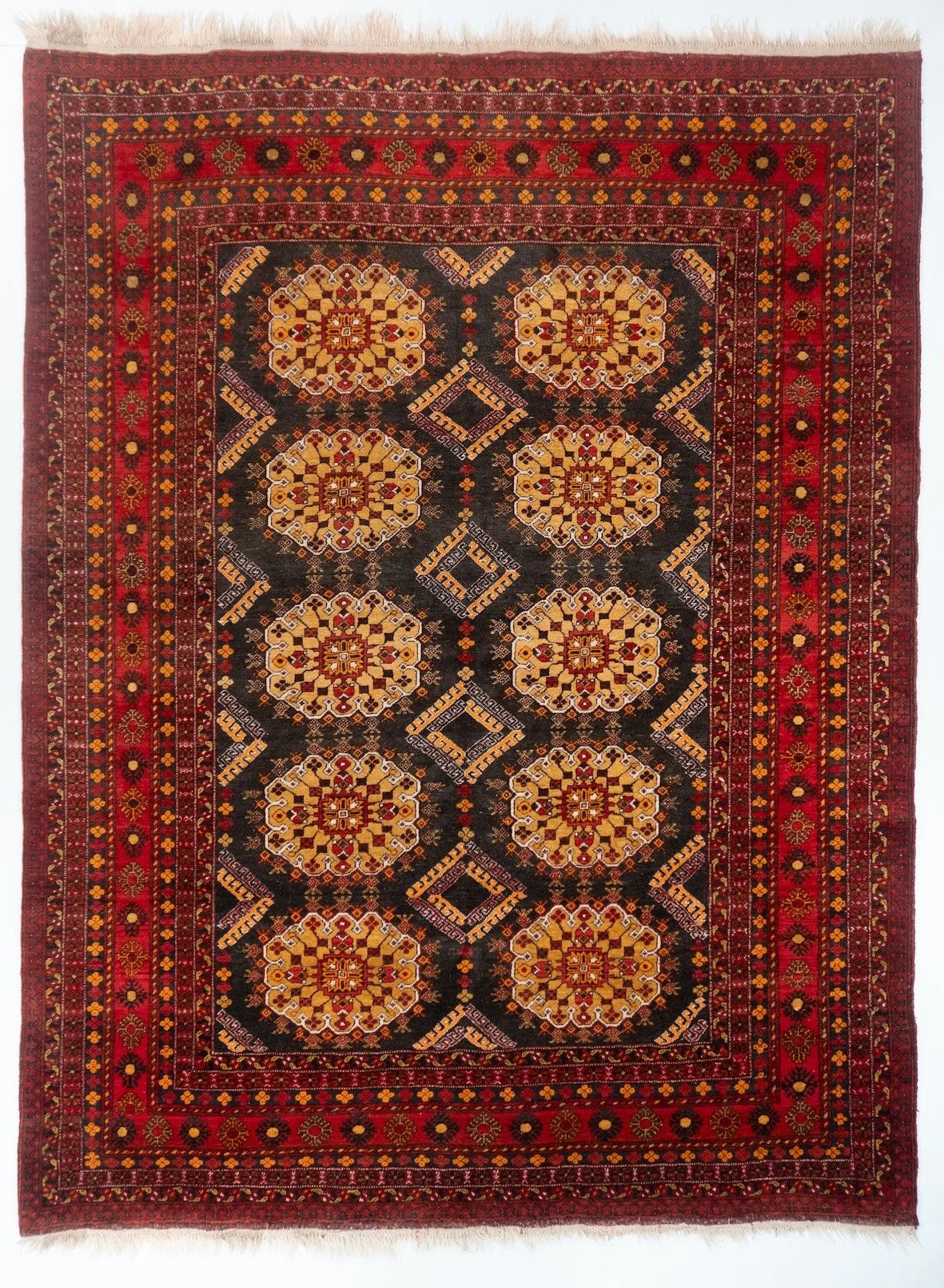 8x10 Turkmen Afghan Tribal Rug