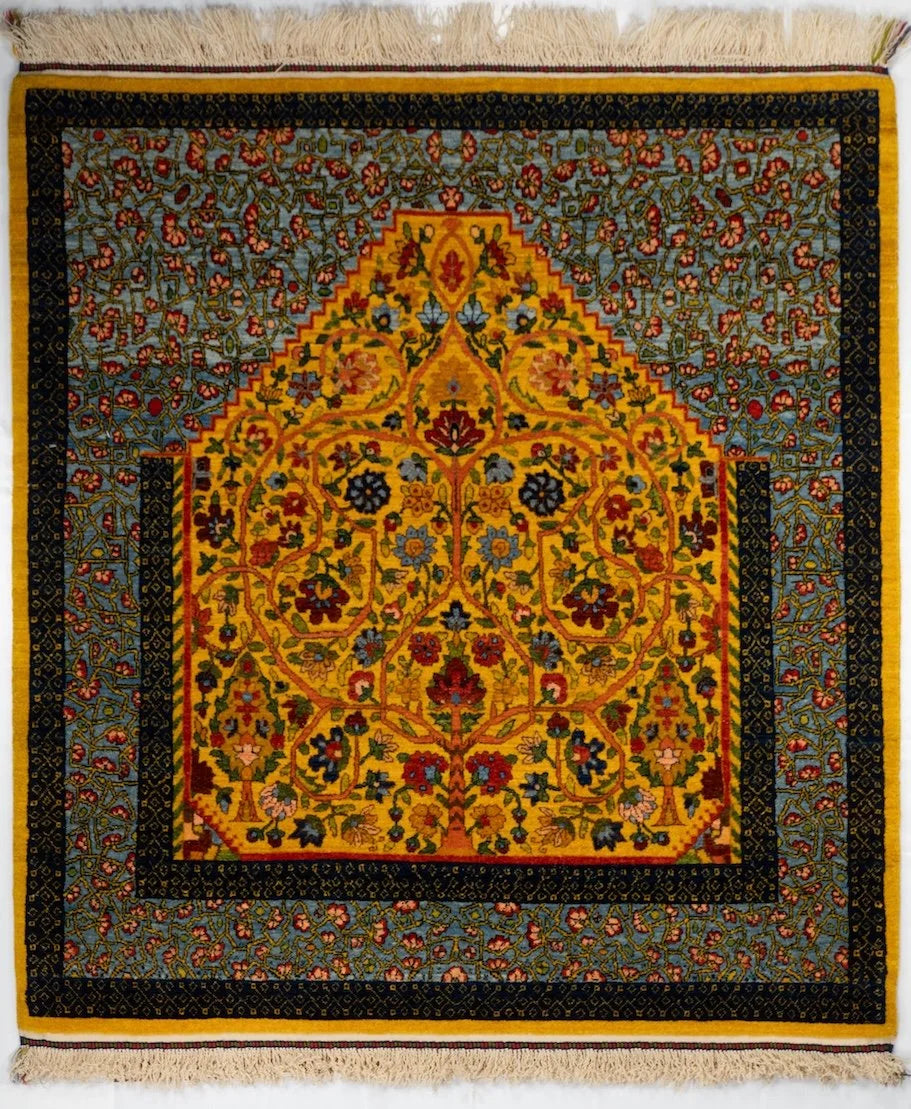 Square/Round Mehrab Persian Tribal Rug