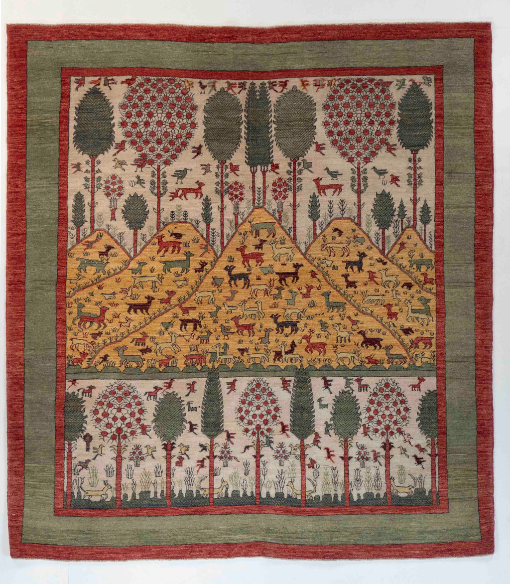 Square/Round Bakhshayesh Afghan Tribal Rug