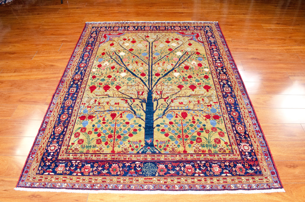 4'9"×6'3" Pomegranate, Tribal