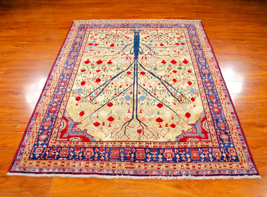 4'9"×6'3" Pomegranate, Tribal