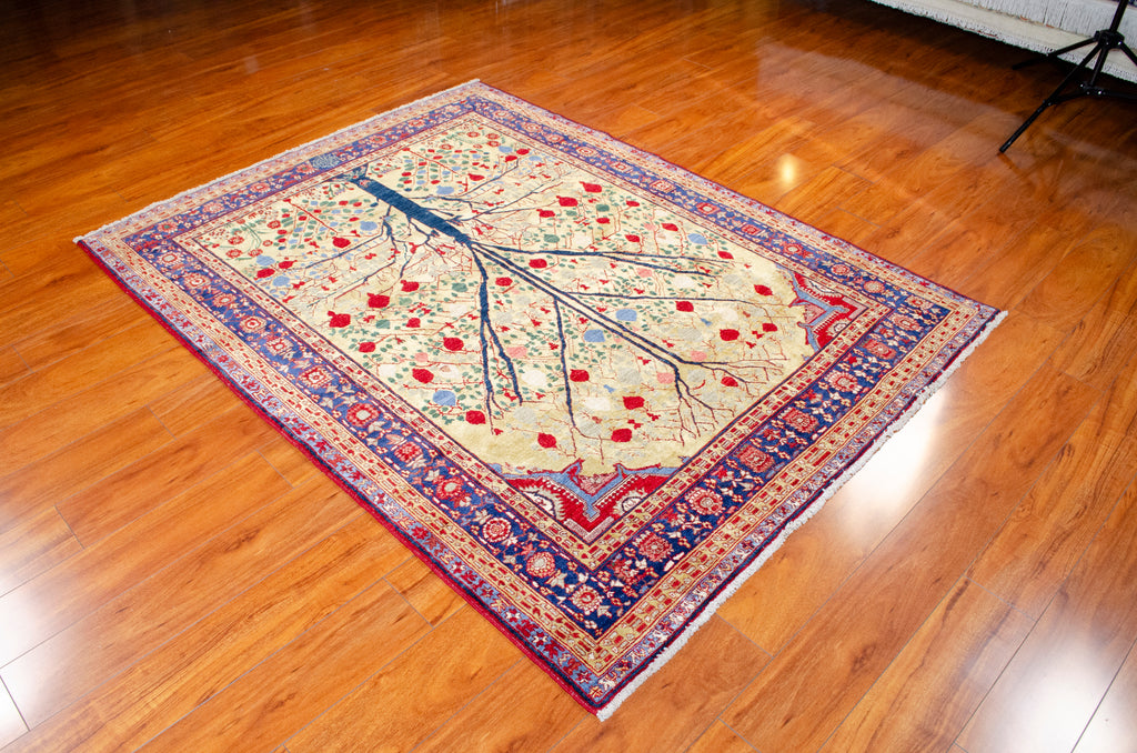 4'9"×6'3" Pomegranate, Tribal