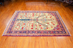 4'9"×6'3" Pomegranate, Tribal