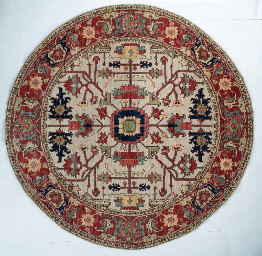 Square/Round Serapi Afghan Tribal Rug