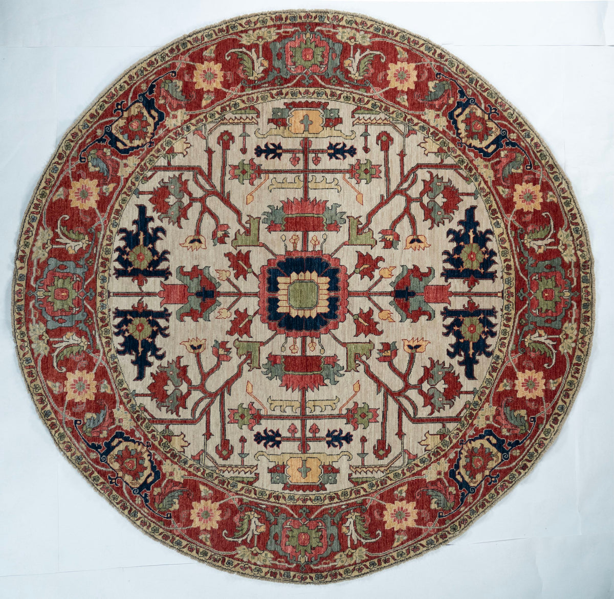 Square/Round Serapi Afghan Tribal Rug