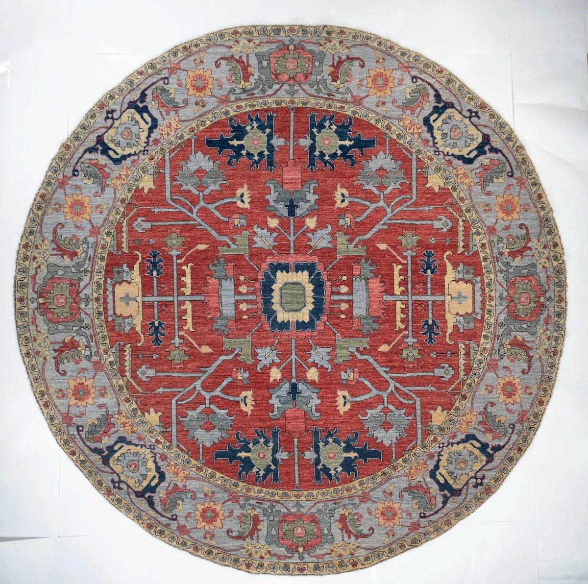 Square/Round Serapi Afghan Tribal Rug