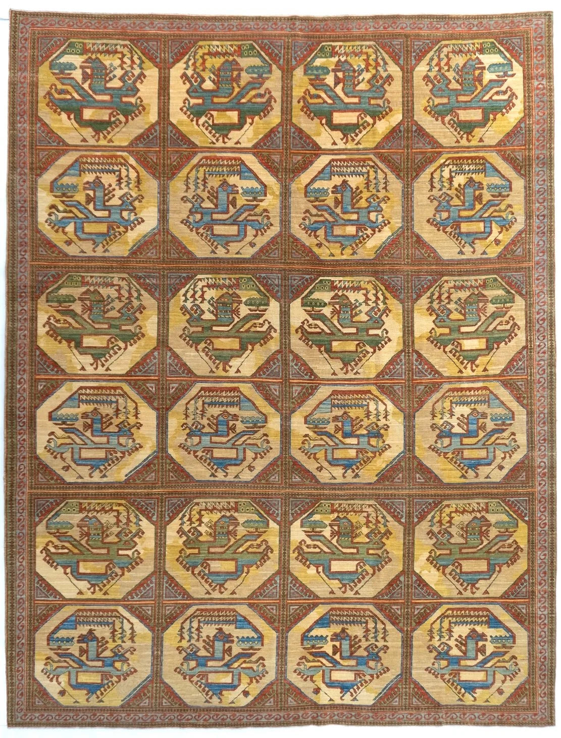 9x12 Dragon Afghan Tribal Rug