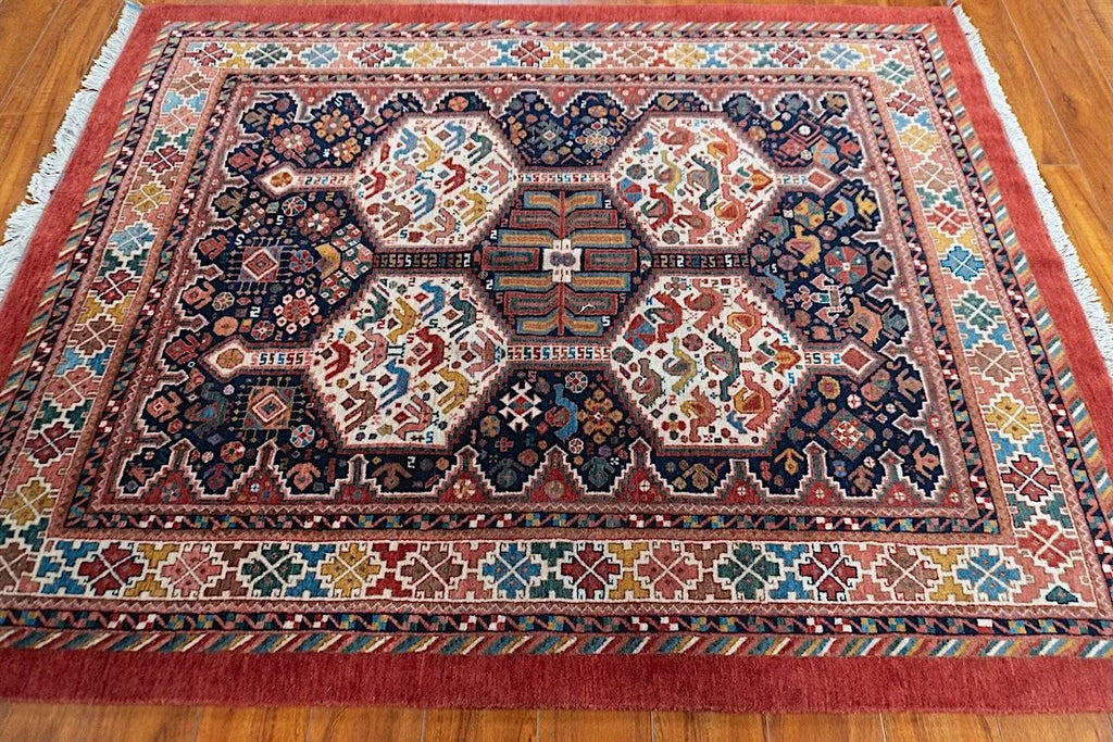 4'9"x6" Qashqaii, Tribal