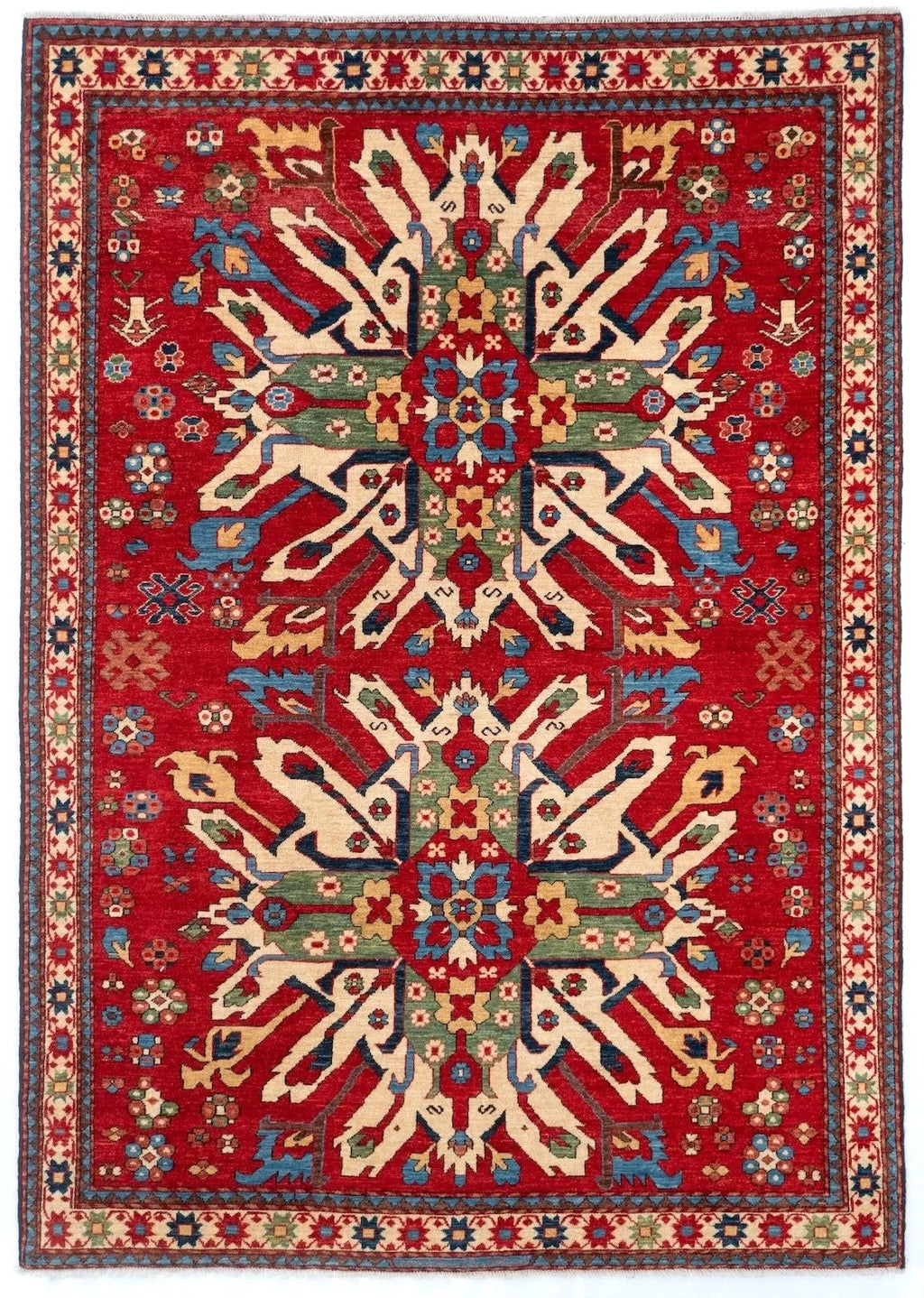 5x8 Kazak Afghan Tribal Rug