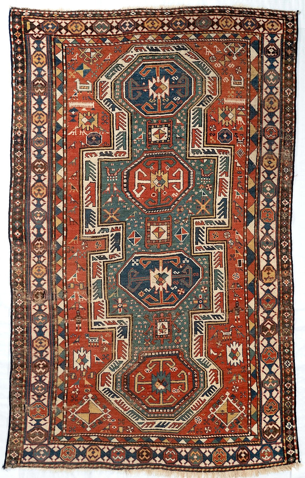 5x8 Kazak Caucasian Antique Rug