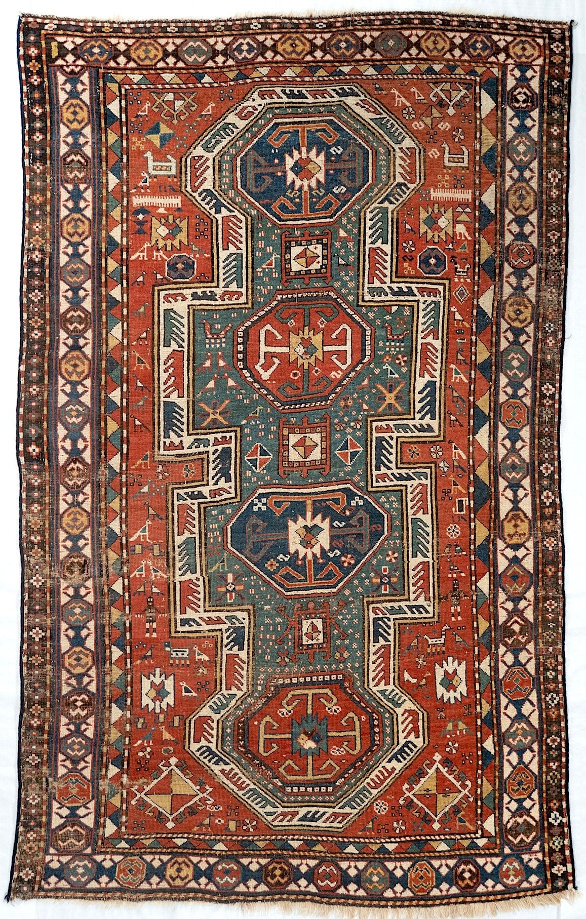 5x8 Kazak Caucasian Antique Rug
