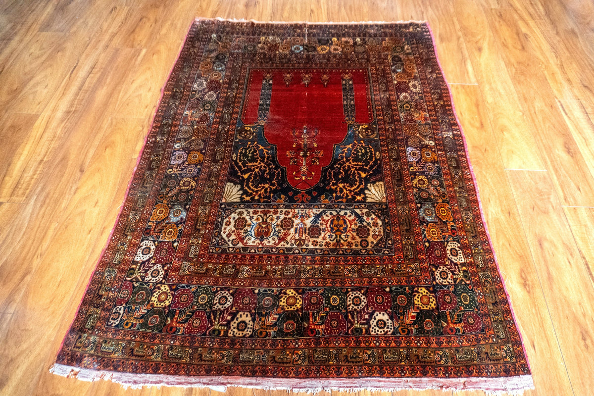 3'9"x5'4" Mehrab, Antique