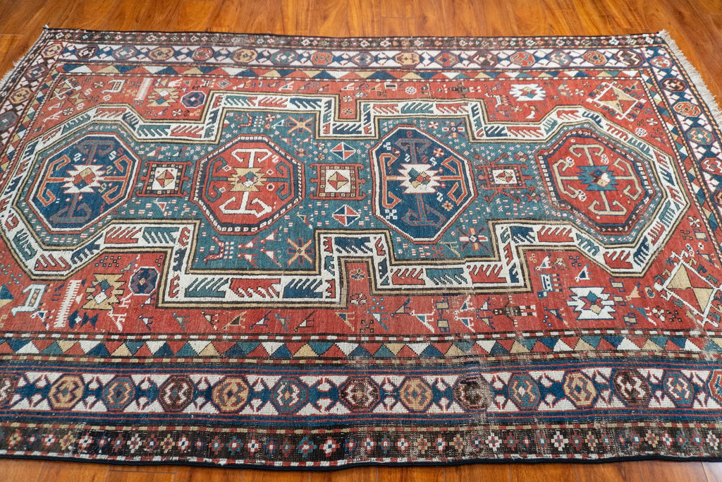 5'2"x8'2" Sewan Kazak, Antique