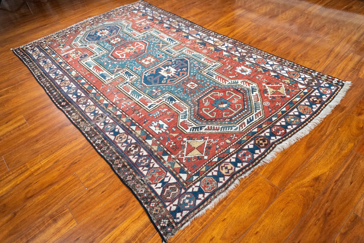 5'2"x8'2" Sewan Kazak, Antique