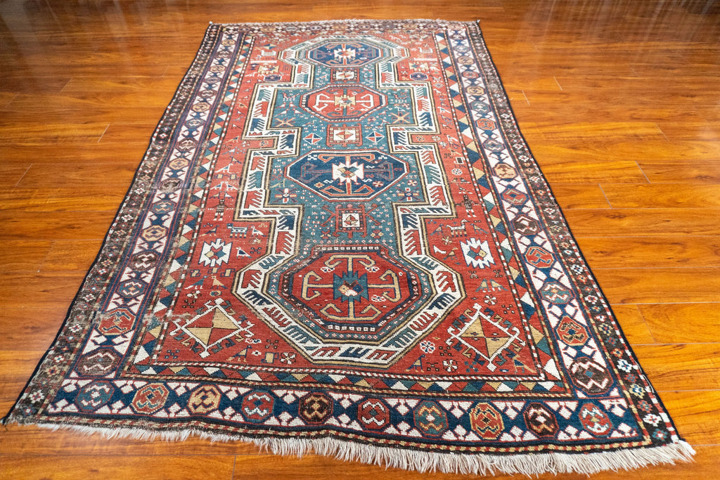 5'2"x8'2" Sewan Kazak, Antique