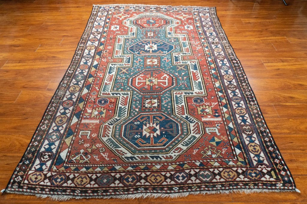 5'2"x8'2" Sewan Kazak, Antique