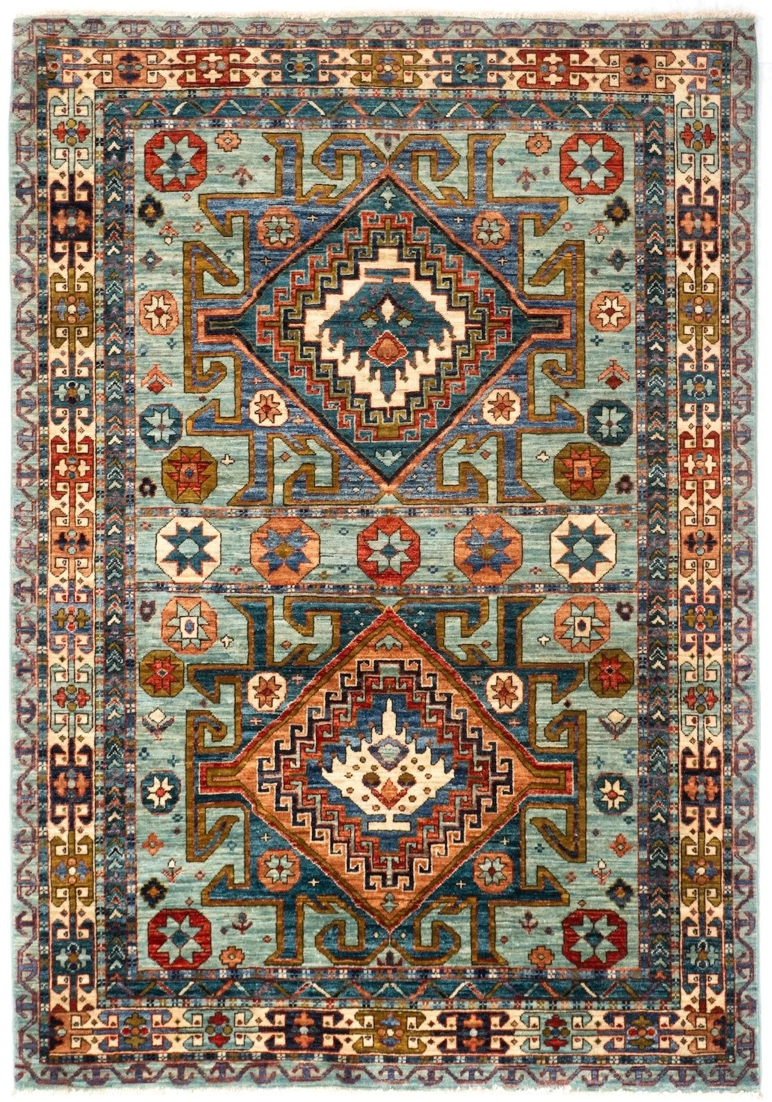 4x6 Caucasian Afghan Tribal Rug