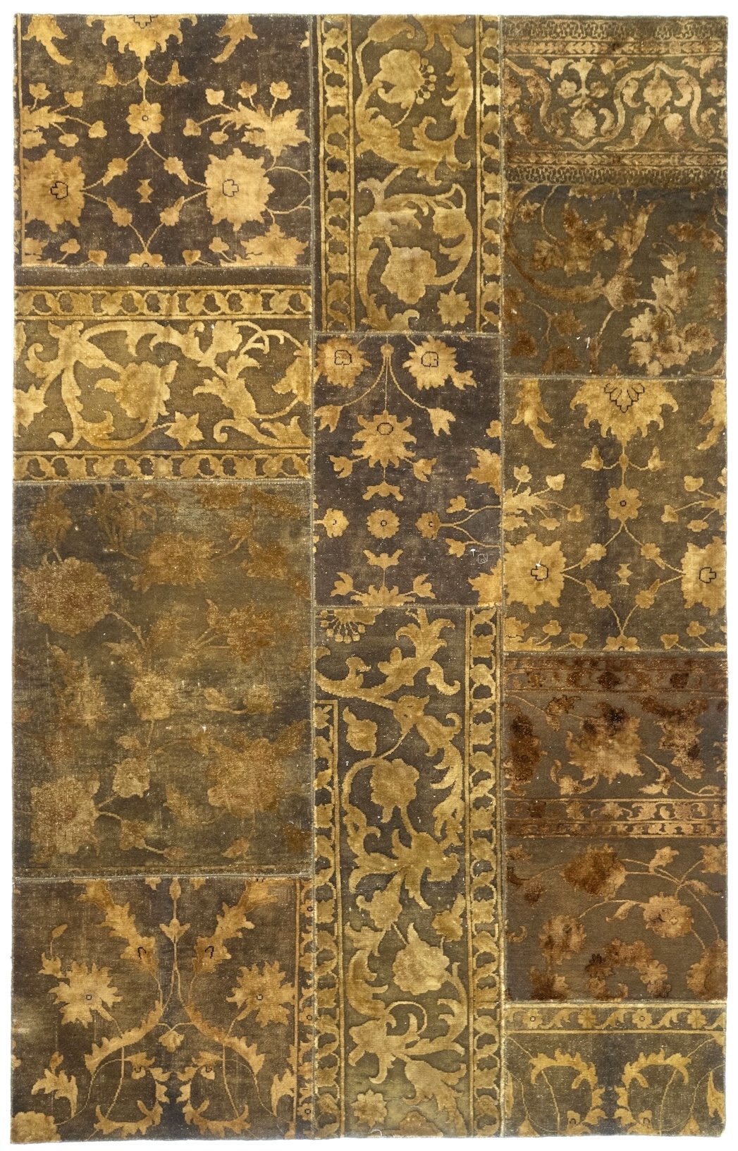 5x8 Patchwork Indian Transitional Rug