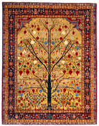 4'9"×6'3" Pomegranate, Tribal