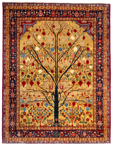 4'9"×6'3" Pomegranate, Tribal