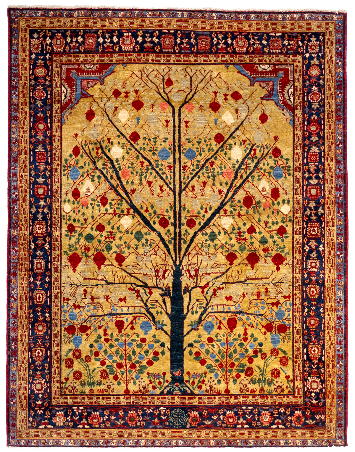 4'9"×6'3" Pomegranate, Tribal