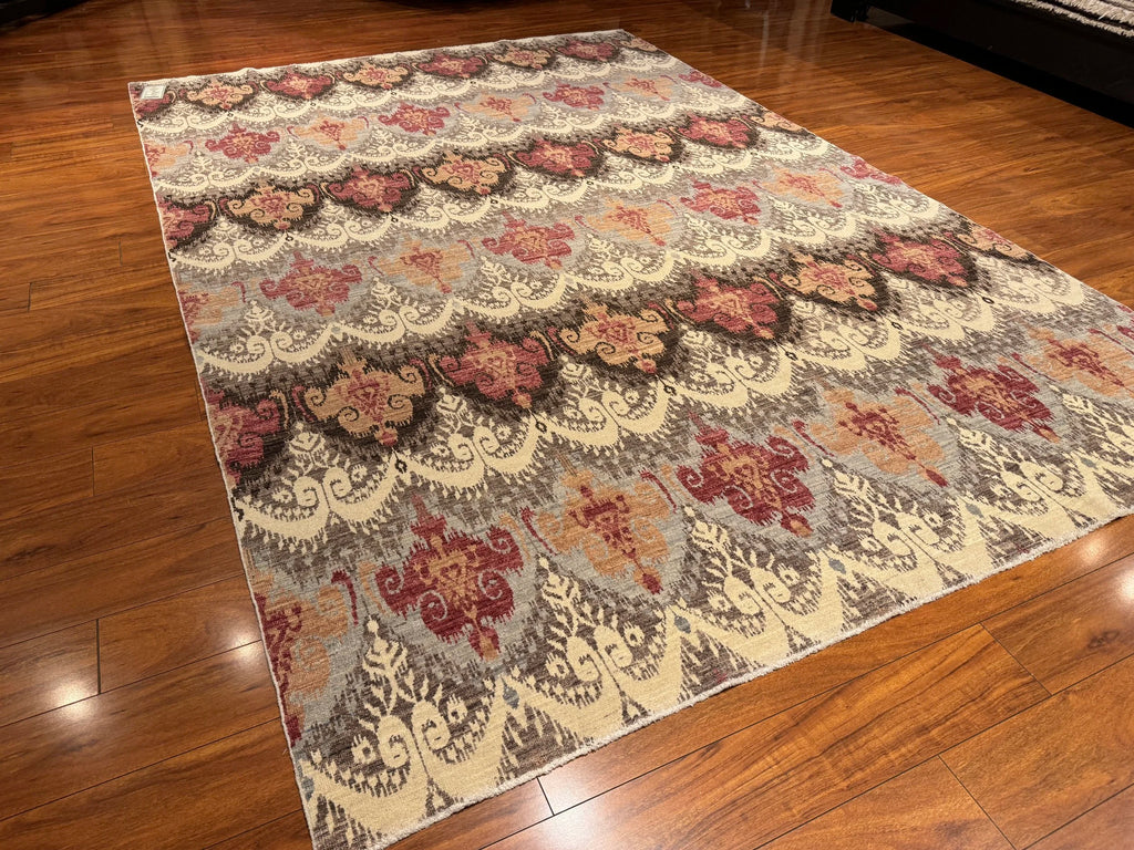 7'2"x10'4" Ikat, Transitional