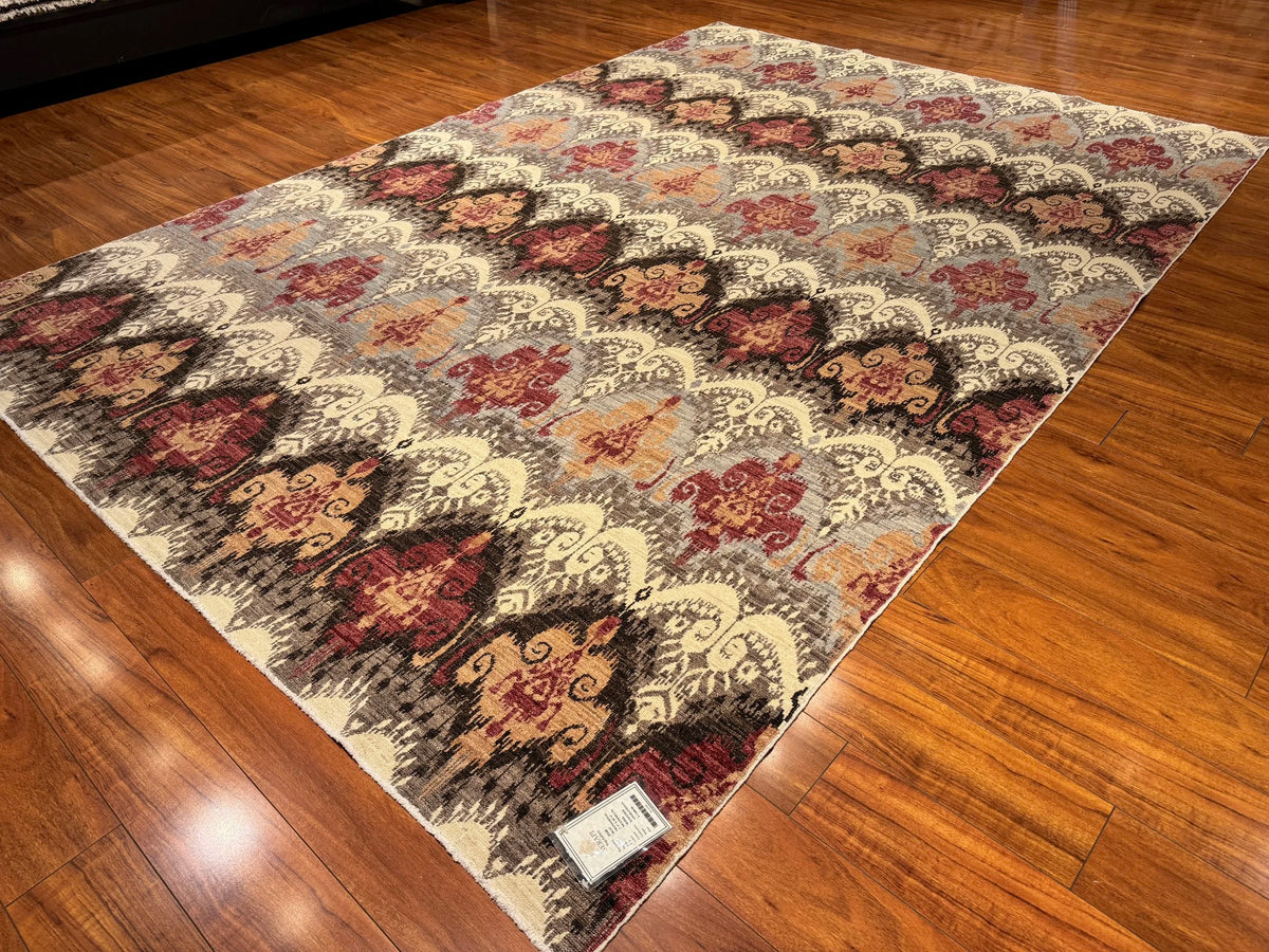 7'2"x10'4" Ikat, Transitional