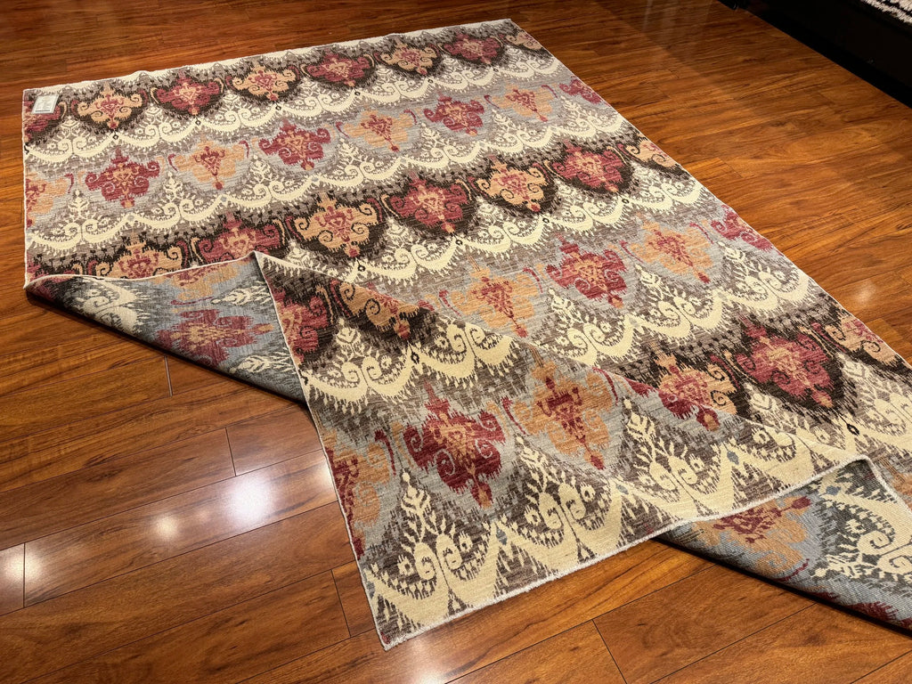 7'2"x10'4" Ikat, Transitional