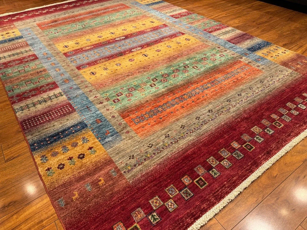 6'9"x10' Kazak, Tribal