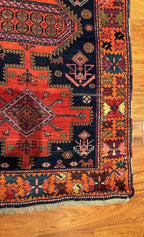3'7"x11'9" Kazak, Antique