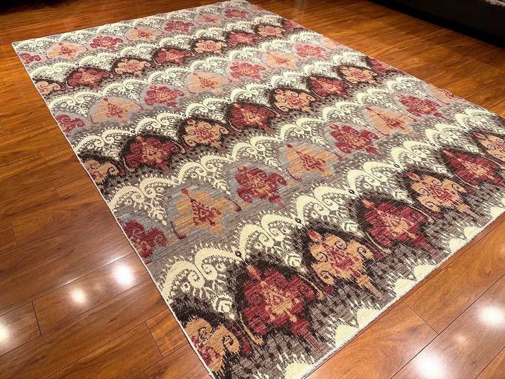7'2"x10'4" Ikat, Transitional