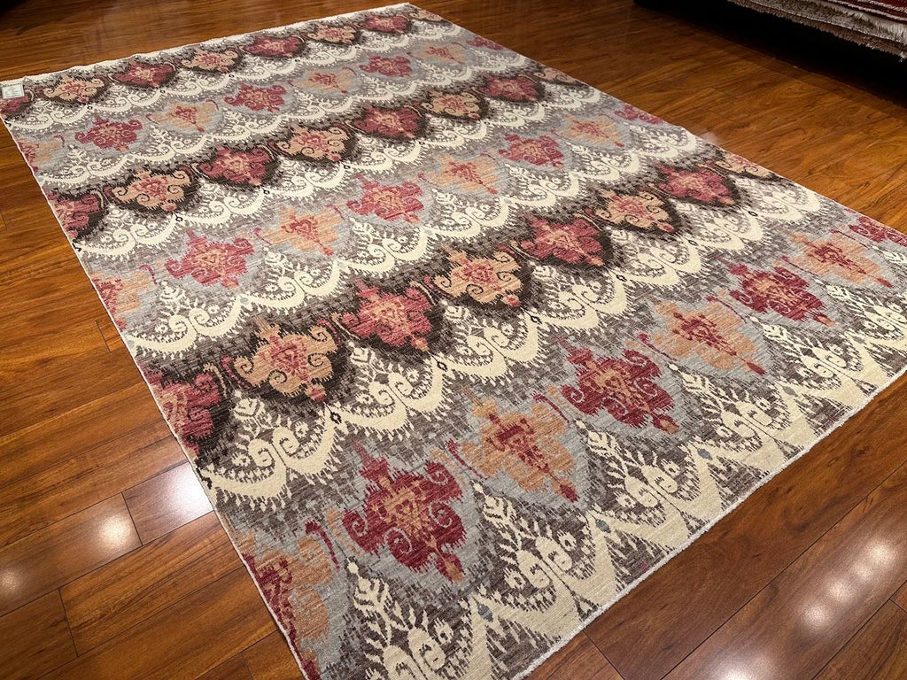 7'2"x10'4" Ikat, Transitional