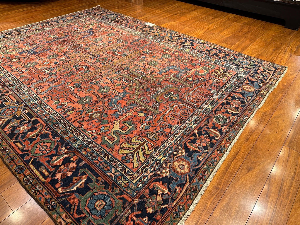 7'4"x9'4" Heriz, Antique