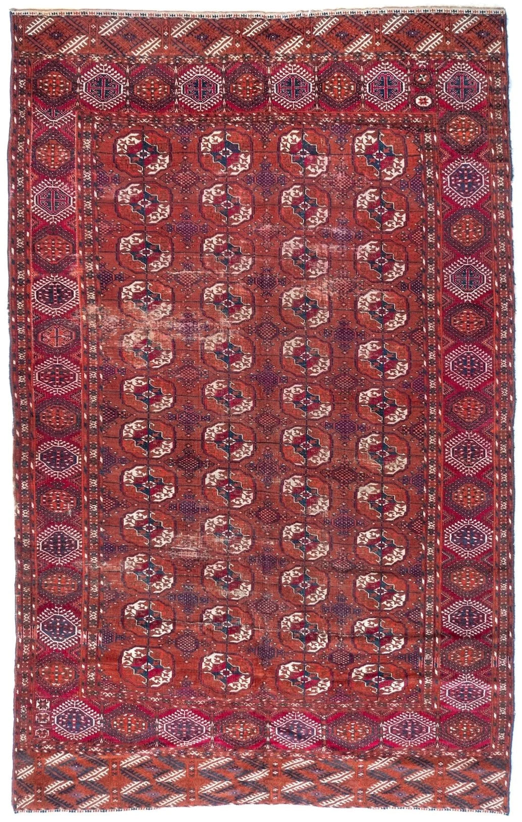 8x10 Turkmen Afghan Antique Rug
