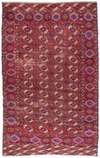 8x10 Turkmen Afghan Antique Rug