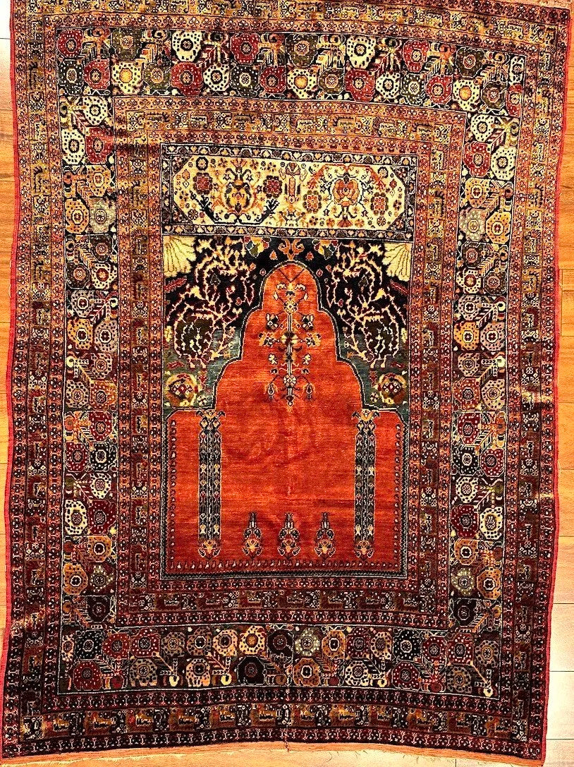 3'9"x5'4" Mehrab, Antique