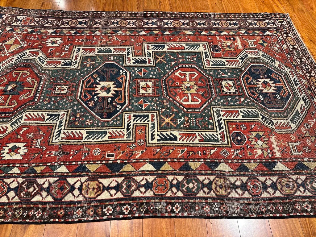5'2"x8'2" Sewan Kazak, Antique
