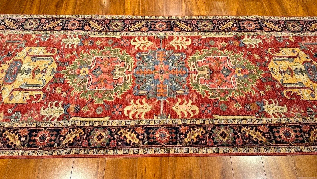 3'2"x9'10" Heriz, Tribal