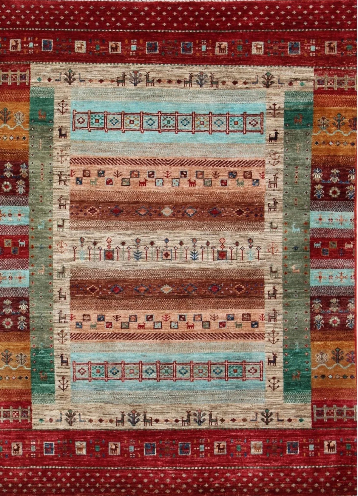 4x6 Gabbeh Afghan Tribal Rug