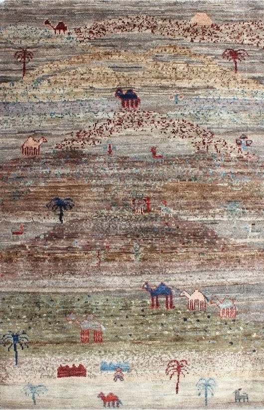 2x3 Gabbeh Afghan Tribal Rug