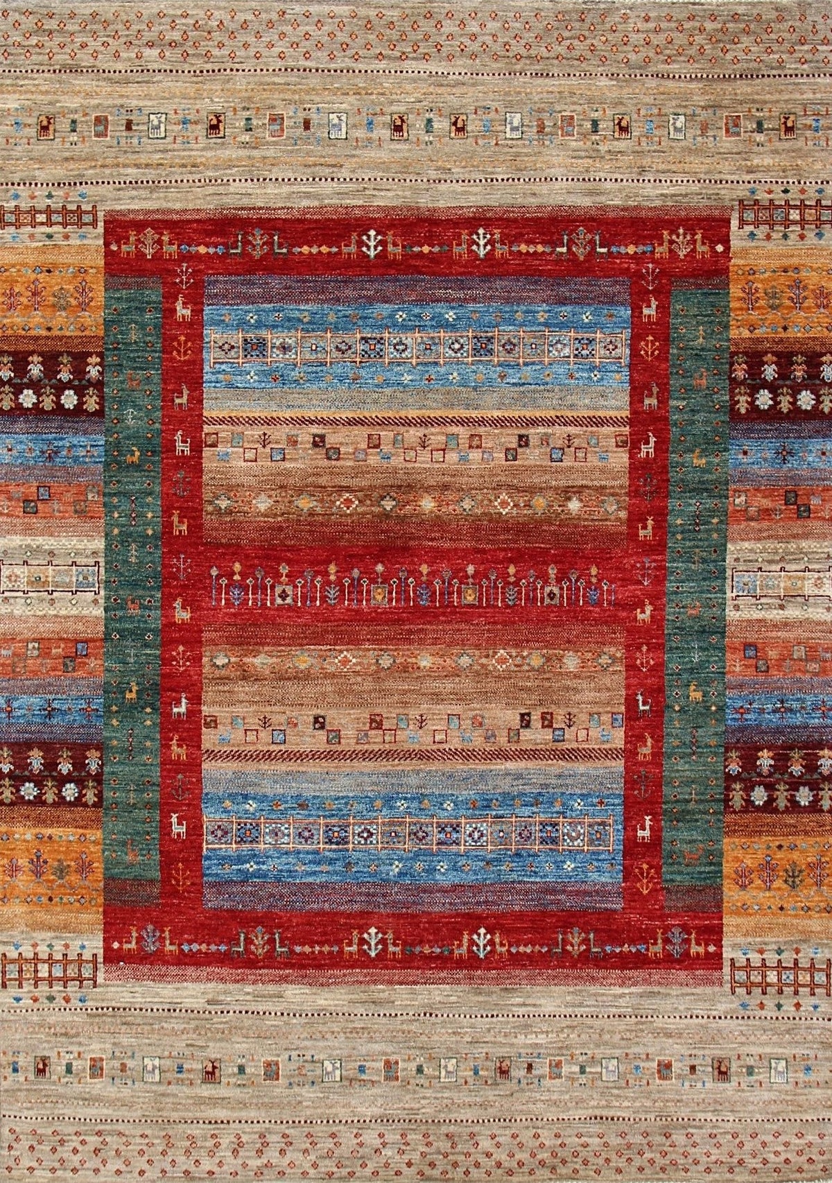 6x9 Gabbeh Afghan Tribal Rug
