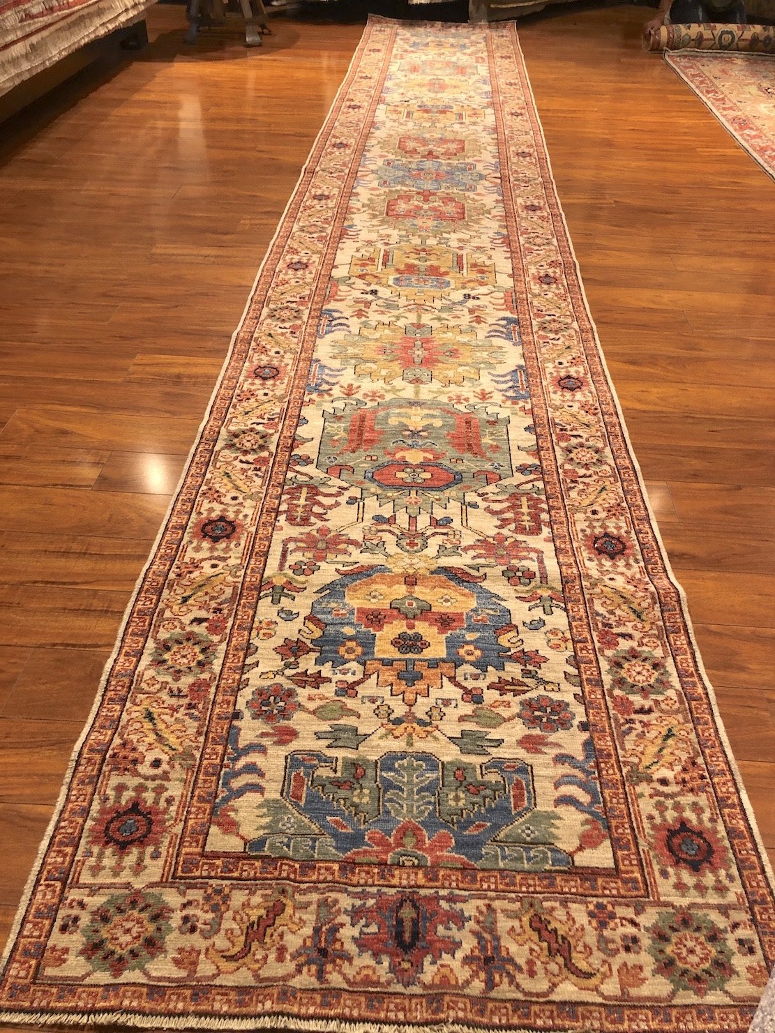 3'3"x20'1" Heriz, Tribal