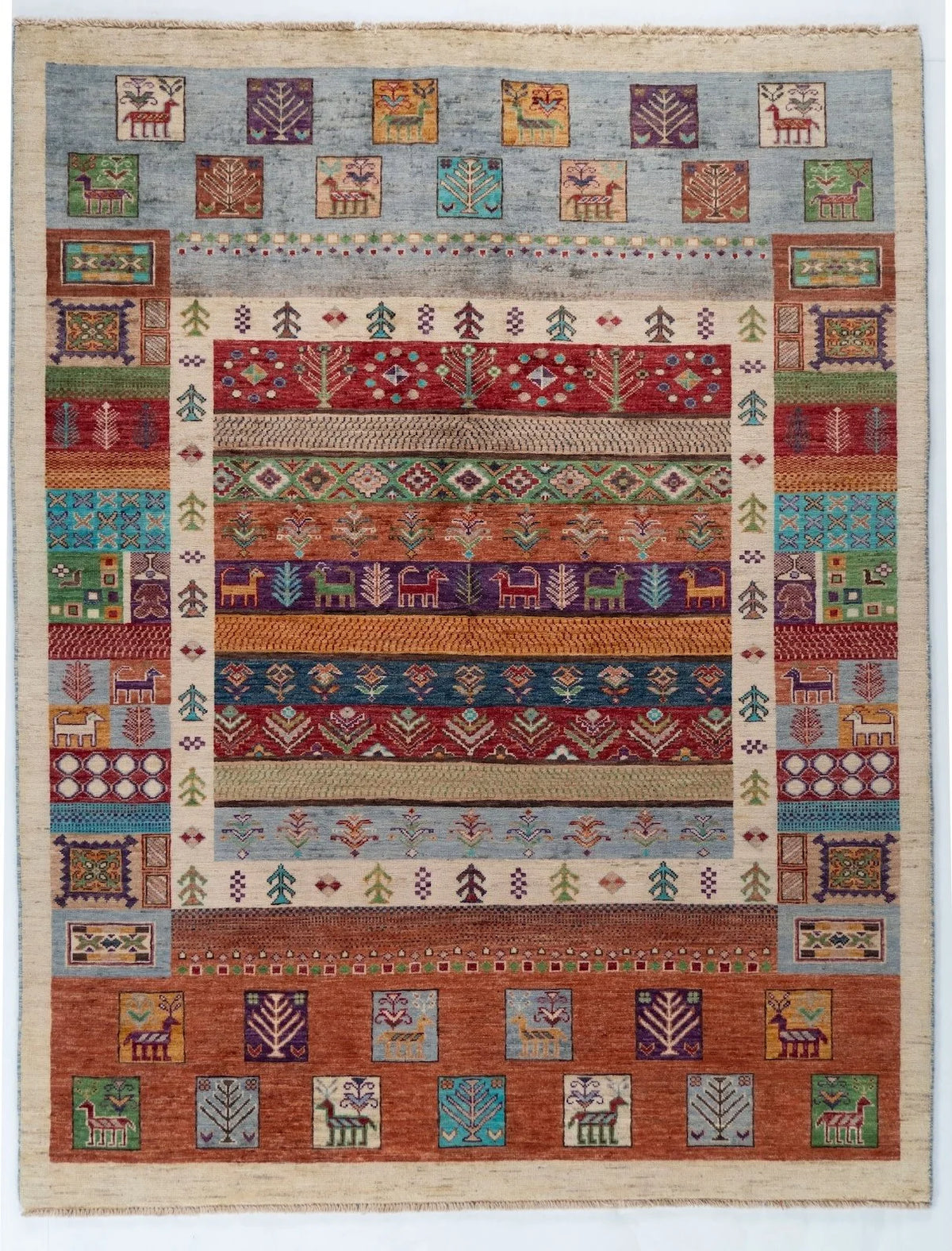 5x7 Gabbeh Afghan Tribal Rug