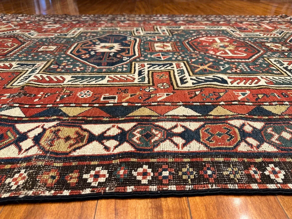 5'2"x8'2" Sewan Kazak, Antique