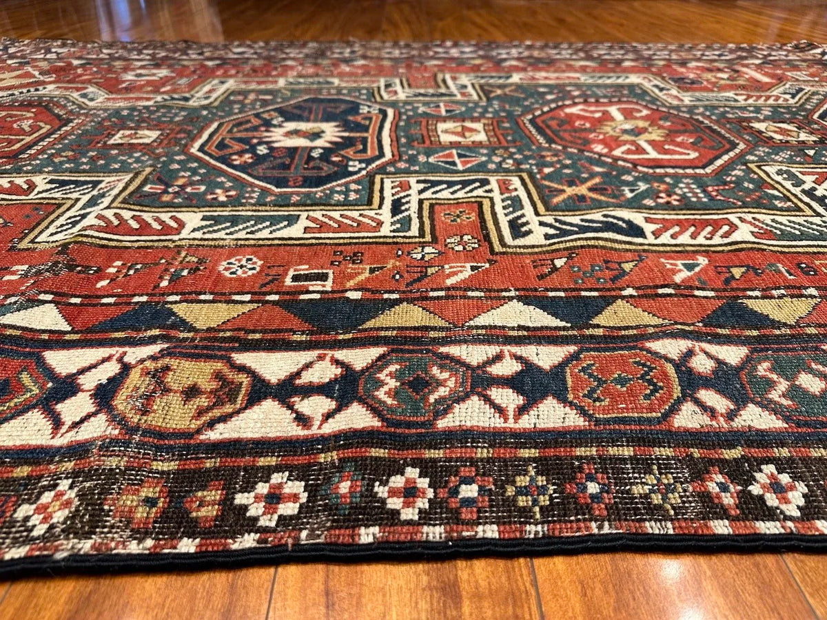 5'2"x8'2" Sewan Kazak, Antique