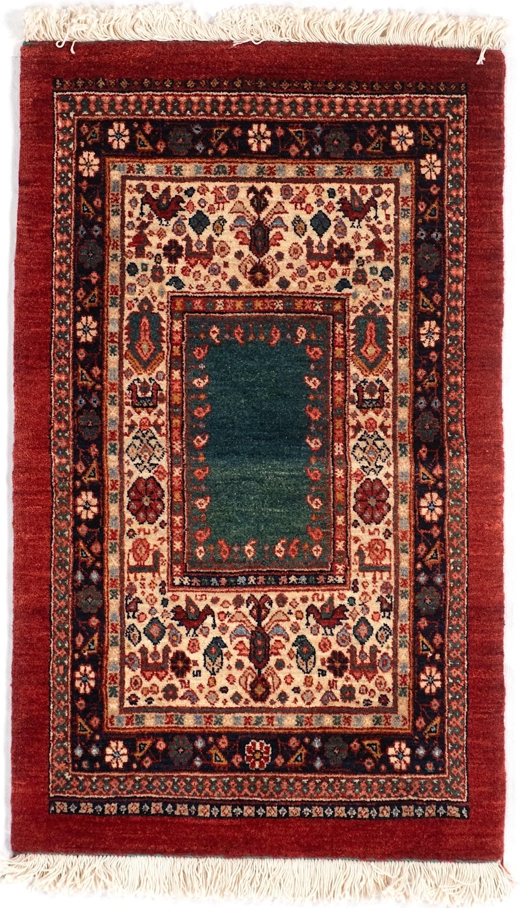 2x3 Qashqaii Persian Tribal Rug