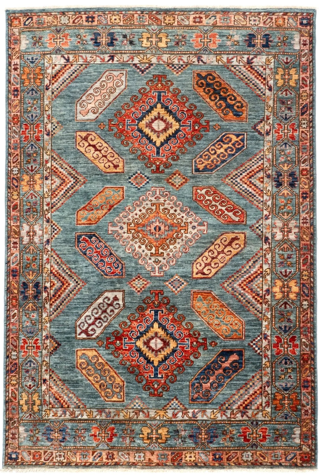 4x6 Kazak Afghan Tribal Rug